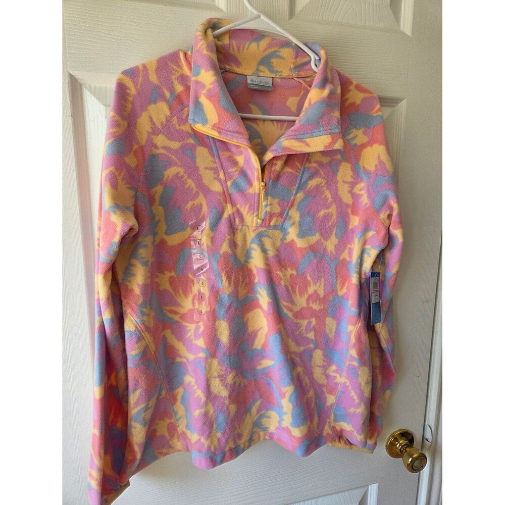 Columbia Women's Fleece L Pine Ridge Floral Half Zip Pullover NWT Women Outdoor
